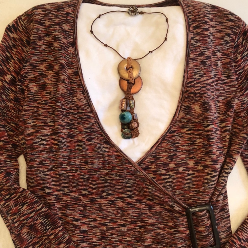 Leather Braided Necklace with Beads